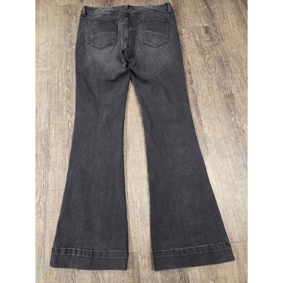 Driftwood Wyatt Flare Black Wash Beaded Trim Stretch Jeans Size 32x33 Long Tall - Picture 6 of 6